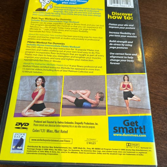 2 DVDs Yoga & Pilates Workouts for DUMMIES Basic Yoga Basic Pilates - Picture 3 of 9